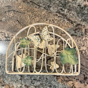 Decorative Butterfly and Leaf Napkin Holder